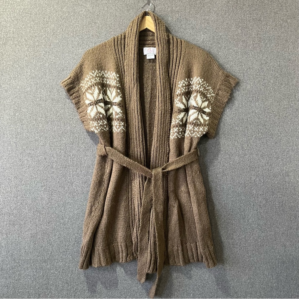 Cozy Knit Sleeveless Cardigan Vest with Tie Belt | NWOT | Small (Relaxed Fit)